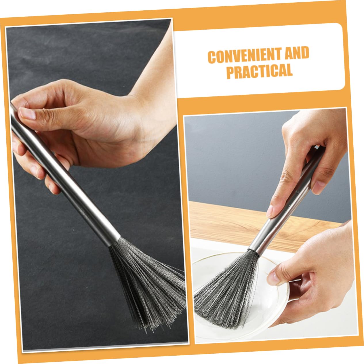 UPKOCH Cepillo De Limpieza Inoxidable Cepillo Flexible para Olla Y Utensilios De Cocina para Platos Y Sartenes No Superficies 3 Piezas X 4