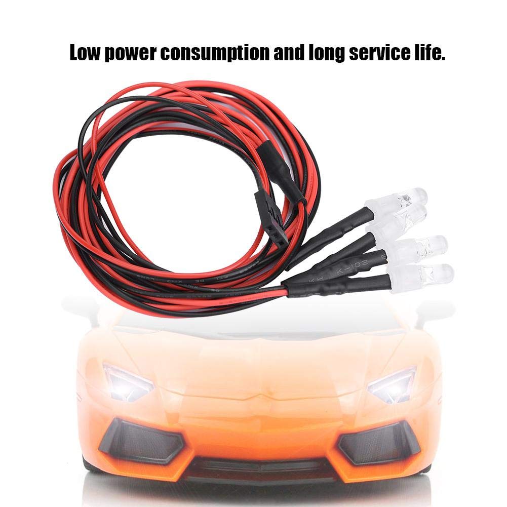 RC Car LED Light Kit - 4 Pcs Headlights With 3 Color Options, 5-11V, For 1/10 Scale Model Cars