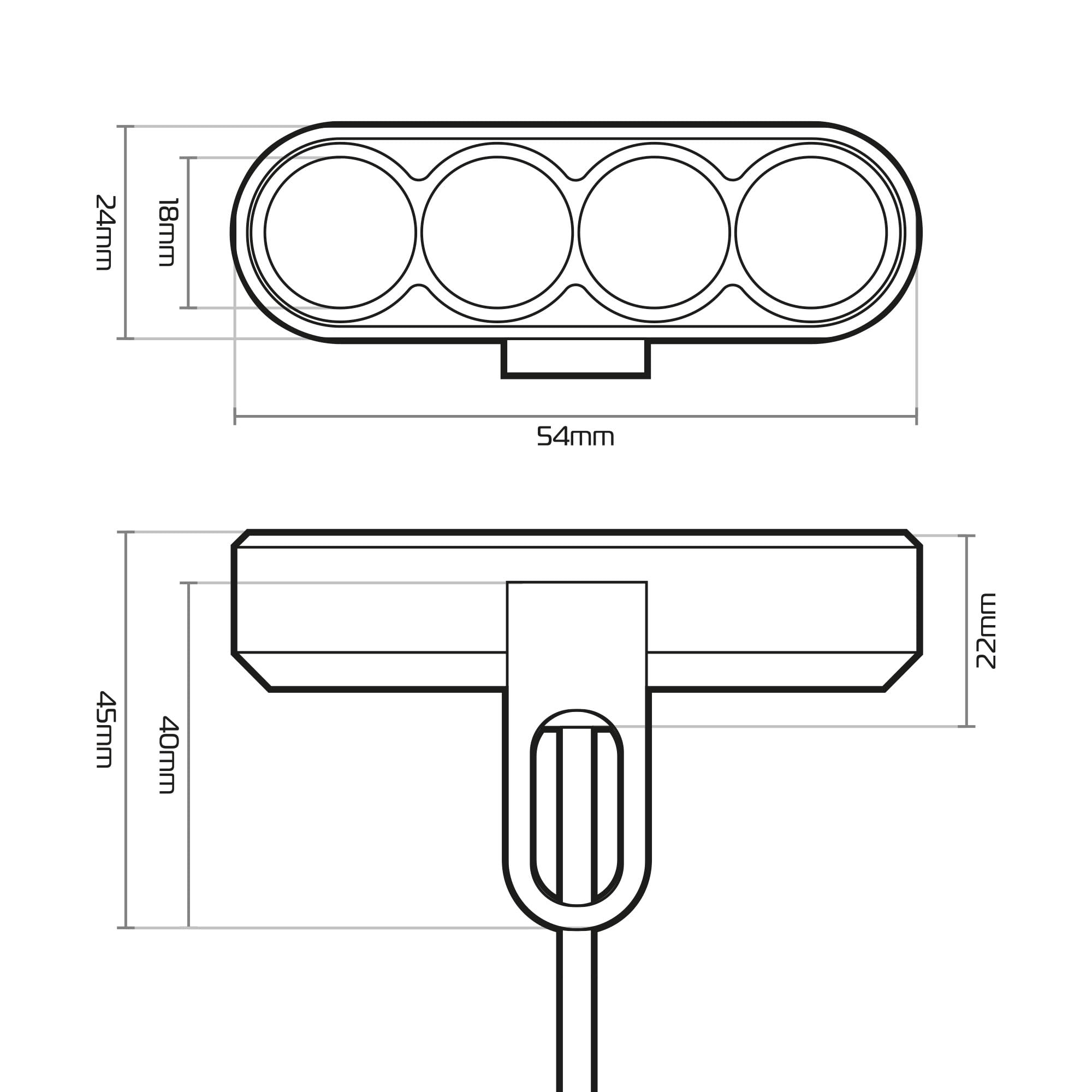 Oxford Tira de luces (par) para iluminación de bicicleta, luces delanteras auxiliares para motocicleta