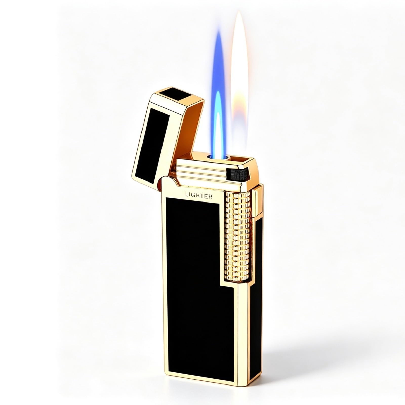 Encendedor de doble llama para exterior: metal duradero y antiviento