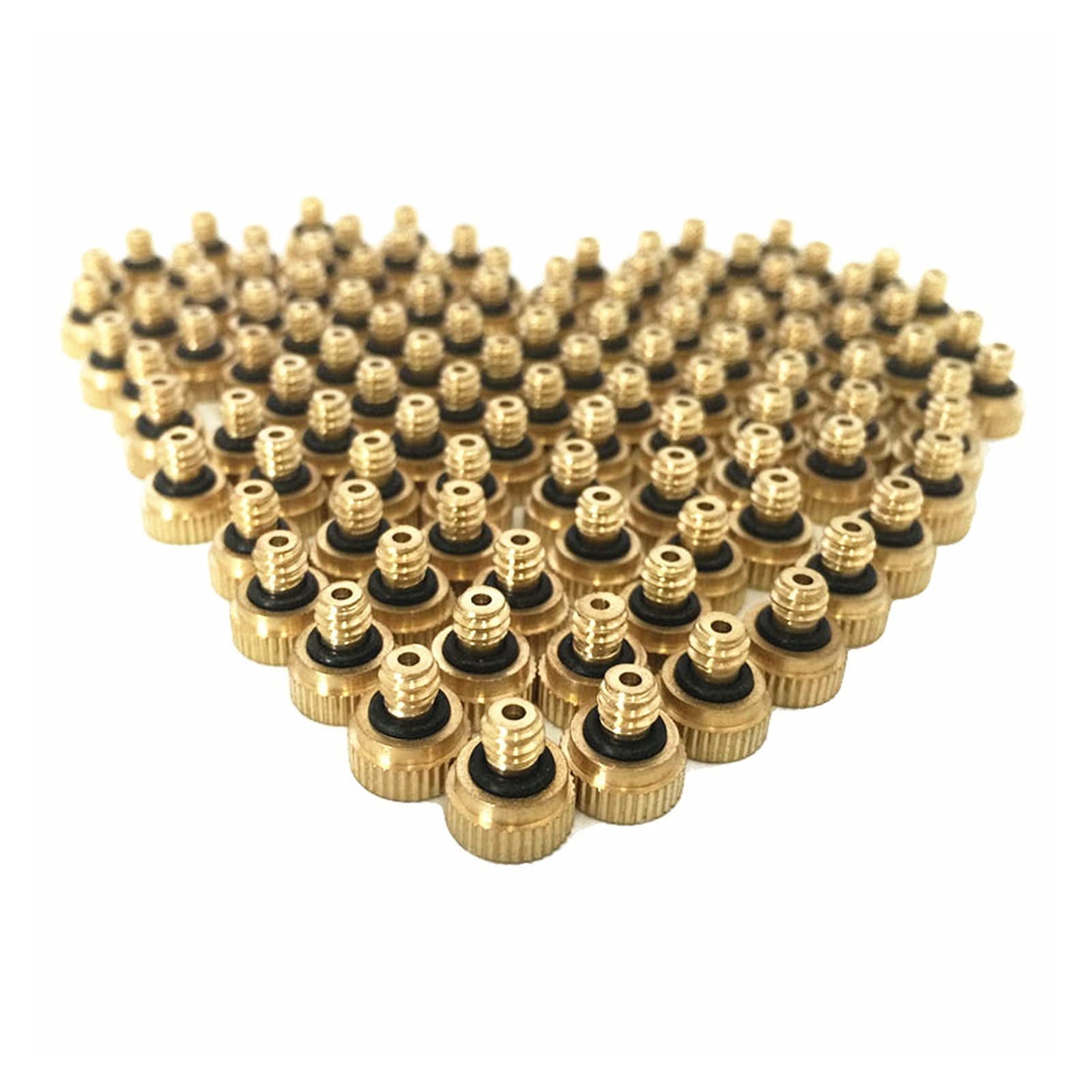 Messing-Zerstäuberdüse, Sprinkler-Rohrverschraubungen, 20 Stück, Messing-Nebeldüse, Niederdruck, 0,1–0,8 mm, 10–24 UNC, 2–120 bar