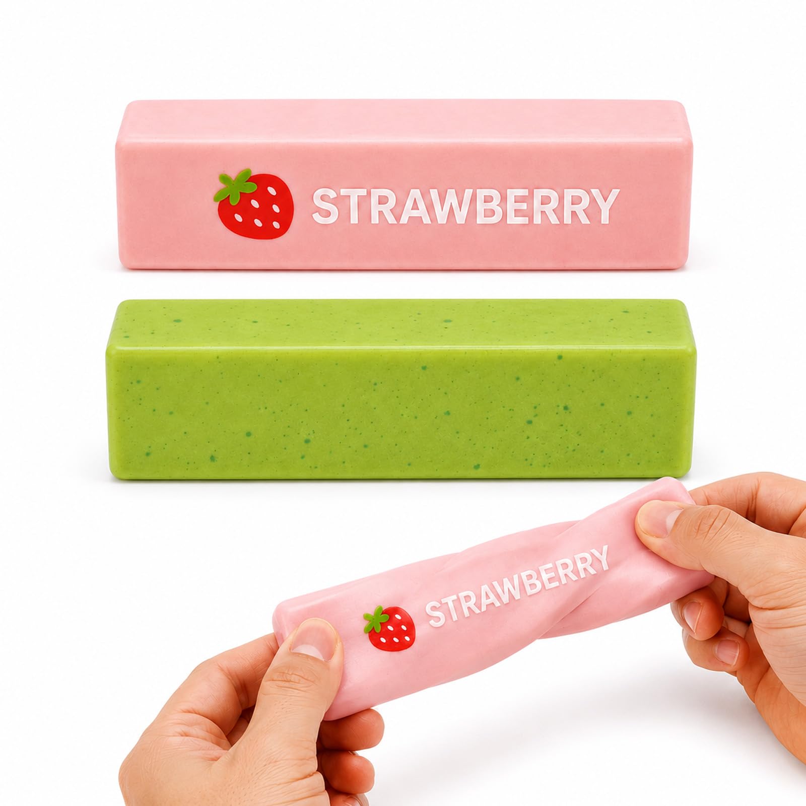2 PCS Strawberry Butter Squishy, Delightful Flavor - Inspired, Decorative Items, Ideal for Home, Office Desk, Decor Enthusiasts and Collectors