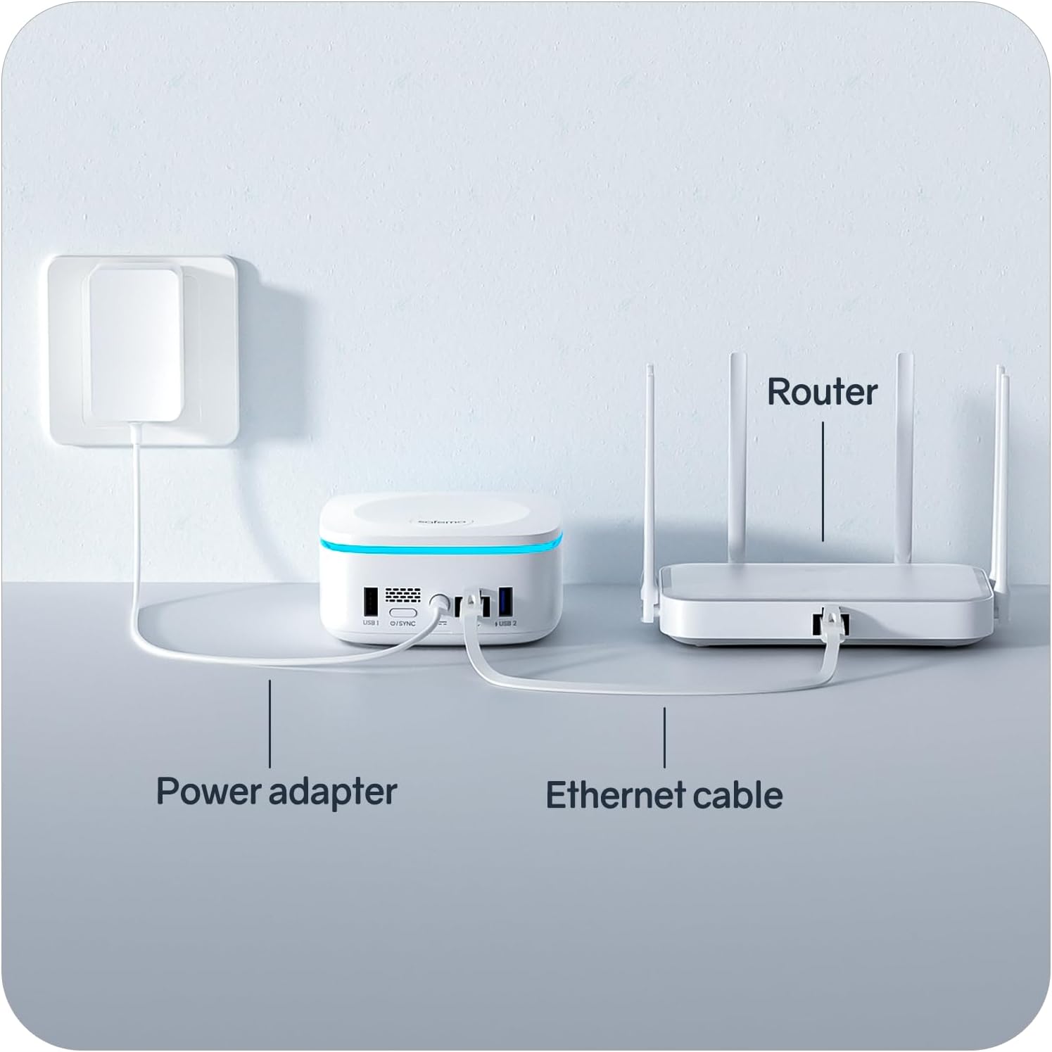 Smart Hub(Compatible with Safemo Cameras Only), Local Expandable Storage up to 4TB, All-in-one Smart Surveillance, No Monthly Fees