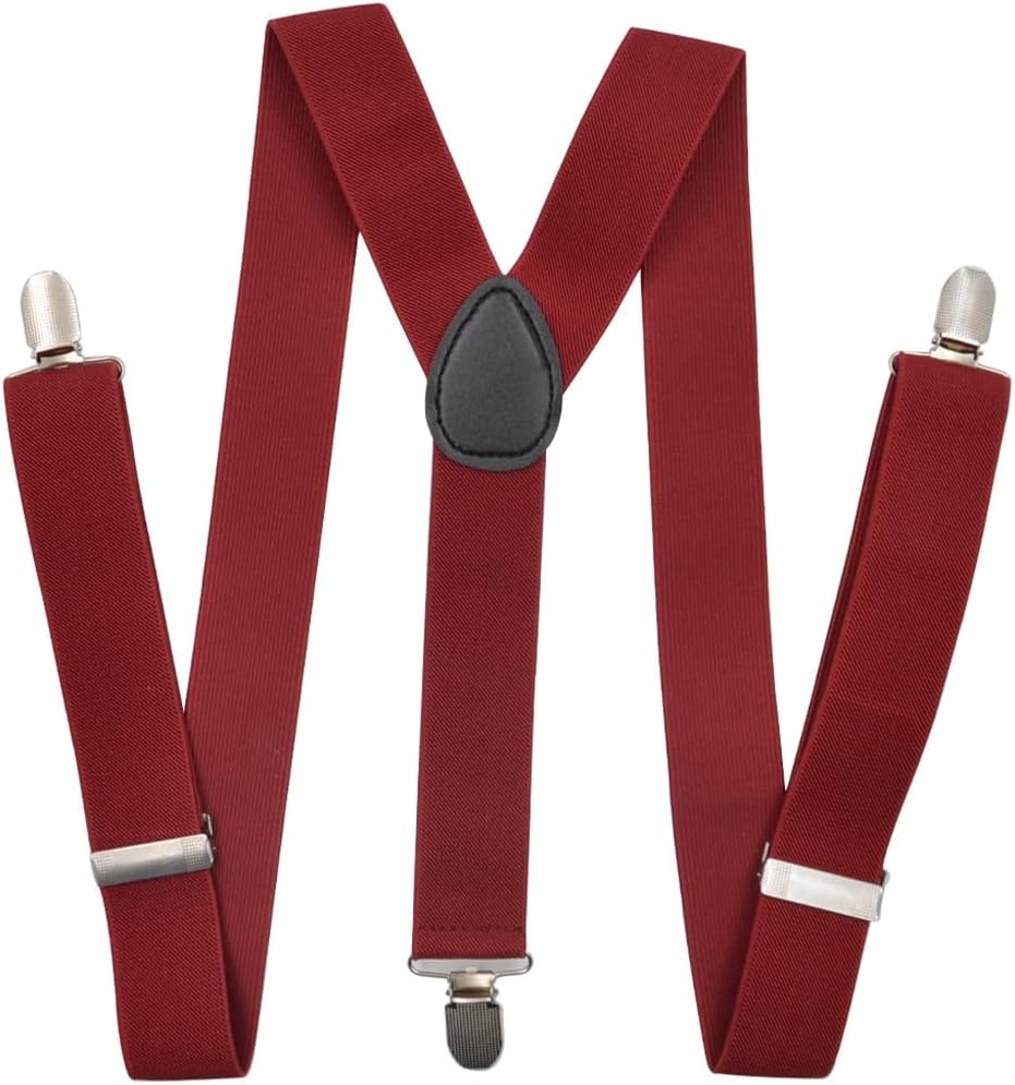 120cm Men's Unisex Clip-on Braces Elastic 3.5cm Wide Larger Suspenders Y-back Suspender