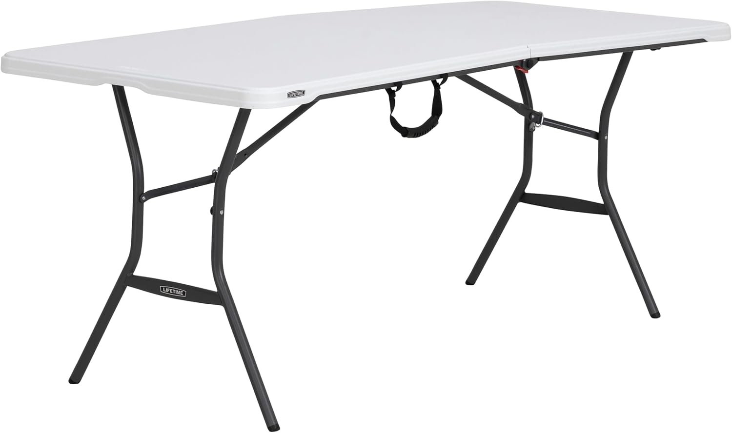 Lifetime 6 ft Fold-in-Half Folding Table, White Granite, Light Commercial - Durable, Stable & Weather-Resistant