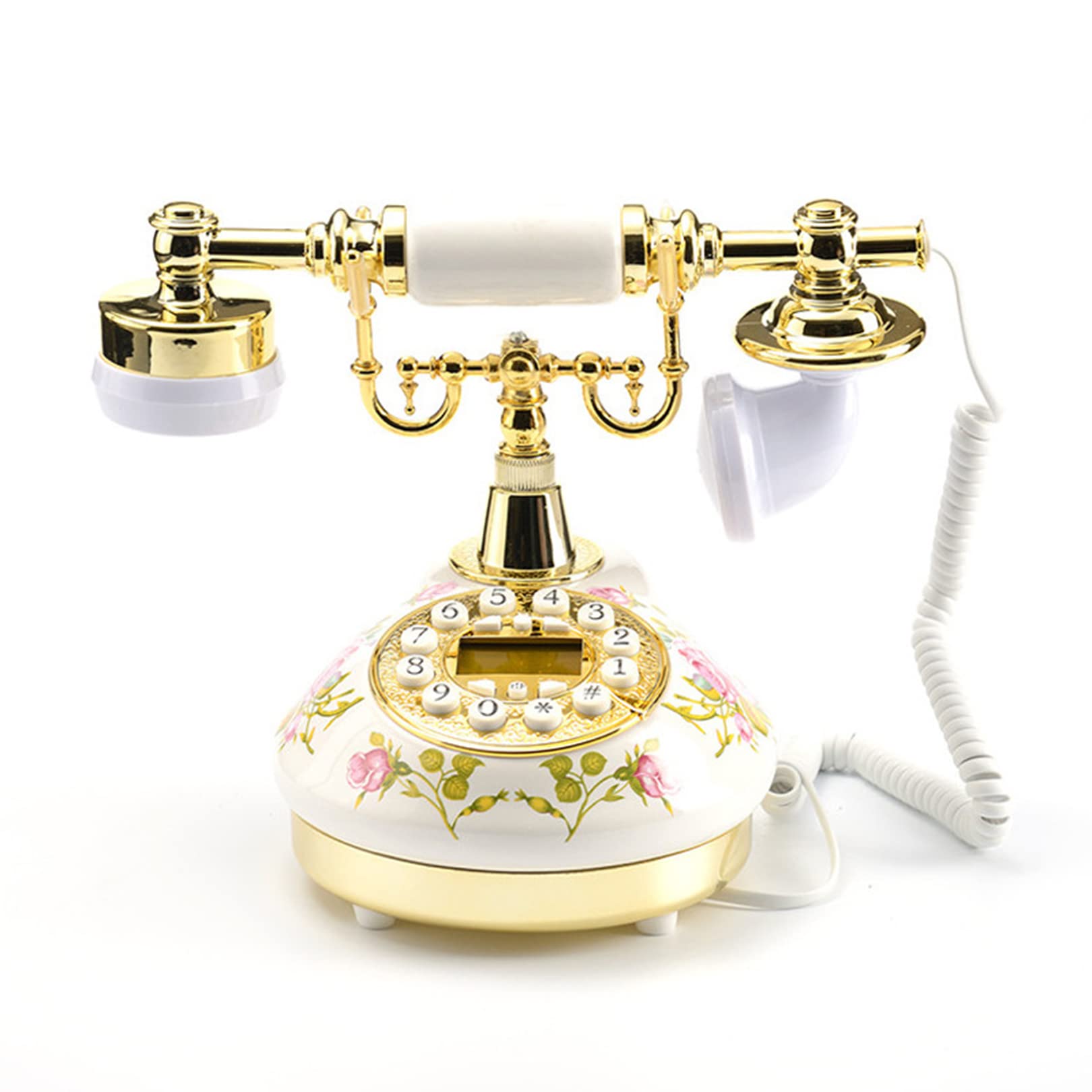 Téléphone à cadran rétro en céramique et téléphone fixe filaire