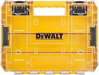 デウォルト(DEWALT) タフケース (大) デバイダー付き オーガナイザー 工具箱 収納ケース ツールボックス 透明蓋 脱着トレー 積み重ね収納 ネジ ビット 小物入れ
