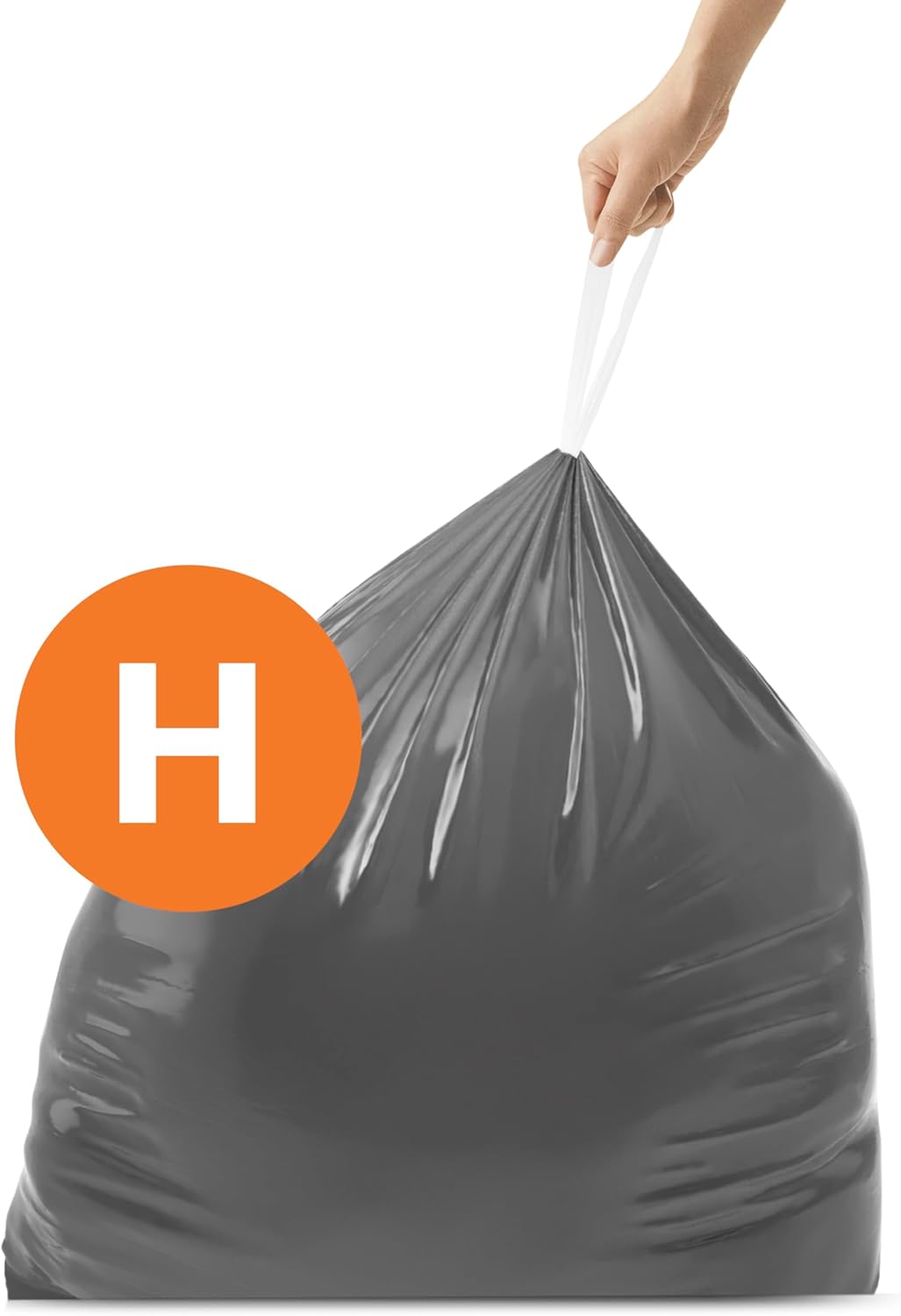 simplehuman Code H 100 Count Odorsorb Custom Fit Liners, Drawstring Odor Absorbing Trash Bags, One-by-One Mess-Free Dispense, Extra Thick & Double Seamed, 50% PCR Plastic, 30-35 Liter / 8-9 Gallon