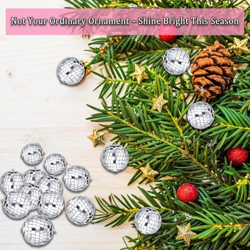 12 Stück Mini Discokugel Deko, Discokugel Klein, Glänzende Discokugel Deko für Weihnachtsbaum Hochzeit Geburtstagsfeier Dekoration Lichteffekt, Perfekte Kleine Discokugel für Deine Party