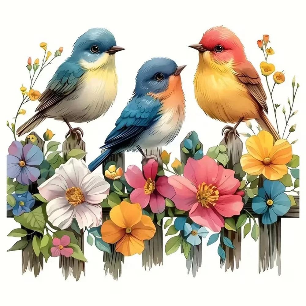 Auto Accessory Three Little Birds are Sitting On The Fence Pattern Vinyl Decal Sticker Vinyl Car Decals