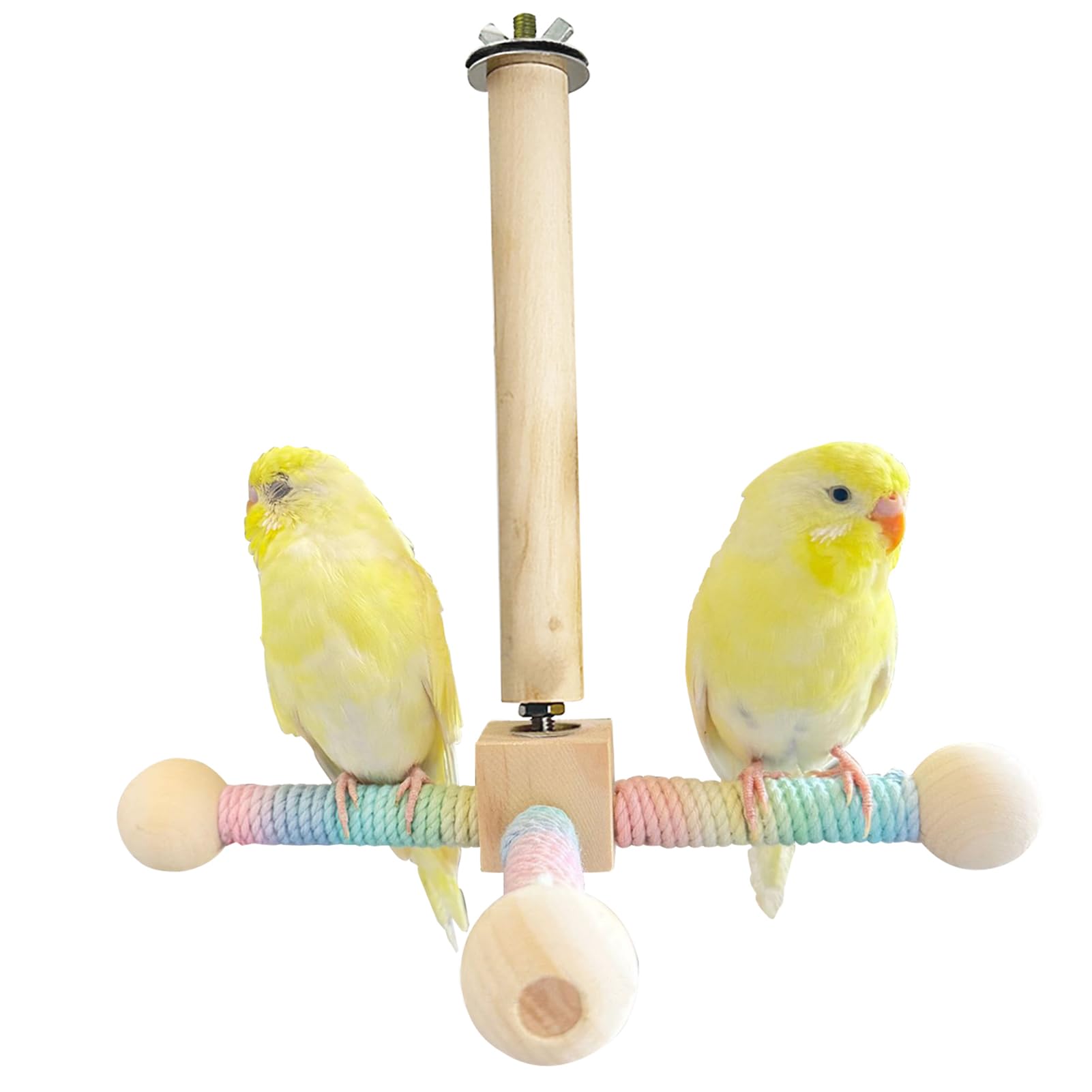 Giocattoli per Uccelli di Legno Parco Giochi per Pappagalli giostra Accessori Gabbie per Uccelli Posatoi Colorato (m)