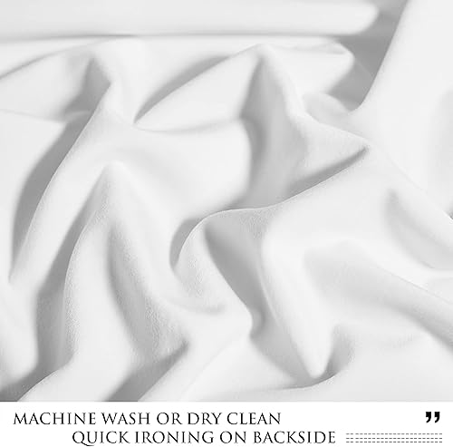 Miniatura 5 de StangH Cortinas de terciopelo blanco blanqueado de 90 pulgadas de largo, atenuación de luz, protección de privacidad, tratamiento de ventana, con