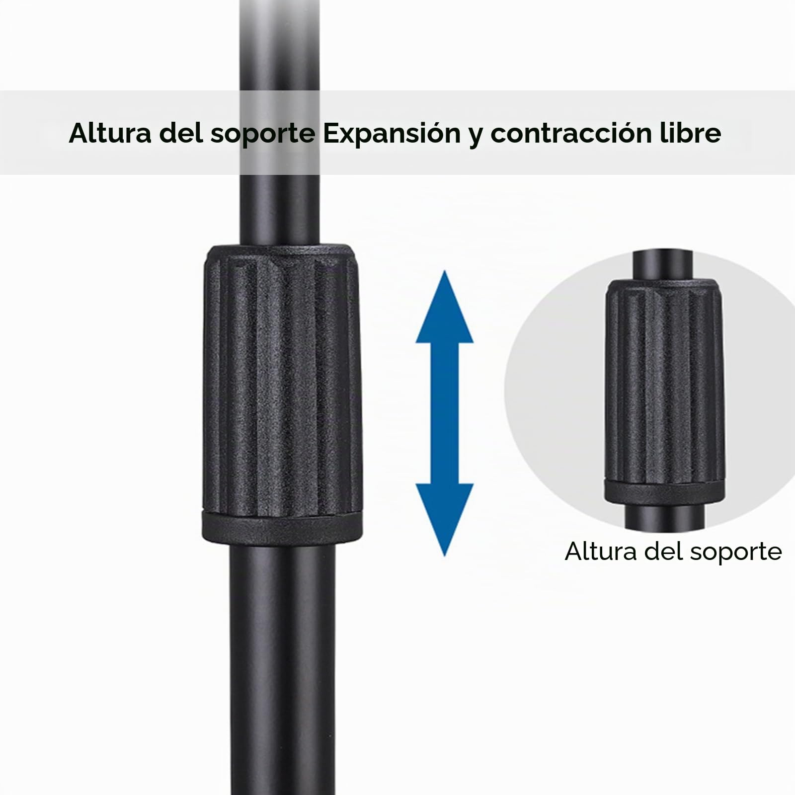 Soporte Microfono pie, Soporte de Suelo para Micrófono de Metal Ajustable de alta Resistencia, Adecuado para Cantar/Transmitir en vivo/Escenario, con Base Redonda Ponderada, Soporte Micro ( Color : B