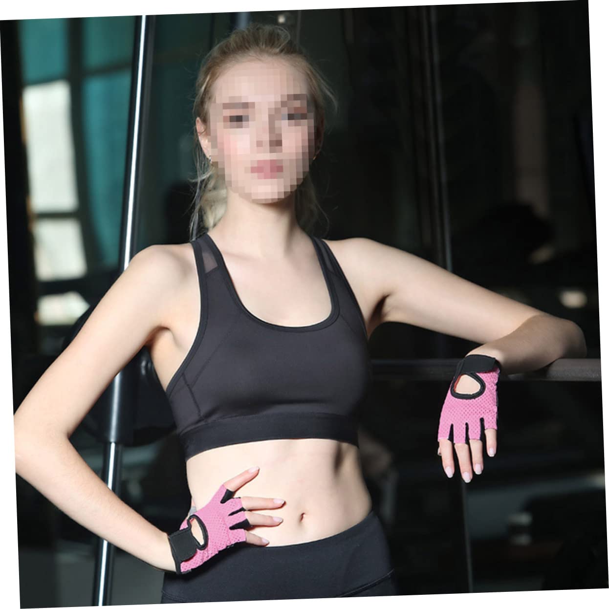 VANZACK 3pezzi Guanti Da Allenamento Donna Guanti Mezze Antiscivolo Per Sollevamento Pesi Palmare Per Fitness Per Esercizi Palestra Rosa Taglia s