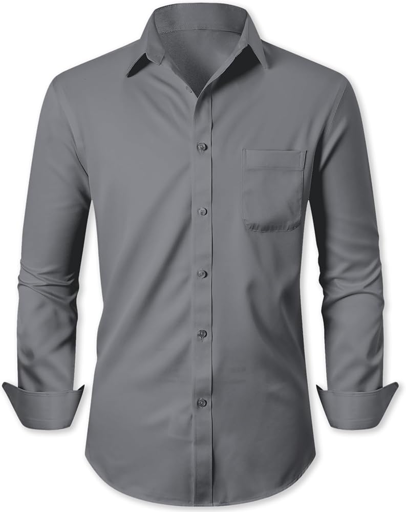 Cromoncent Mens Long Sleeve Dress Shirt and Tie Set Suit Shirt Cromoncent Mens Long Sleeve Dress Shirt and Tie Set Suit Shirt