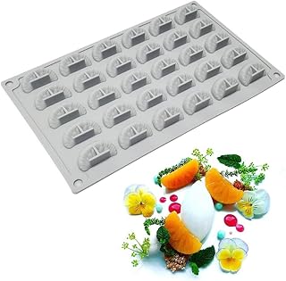3D Fruit Shaped Silicone Molds Used for DIY Cake Biscuit Soap Sugar Pudding Chocolate Candy Dessert Candle Decoration (Tangerine)