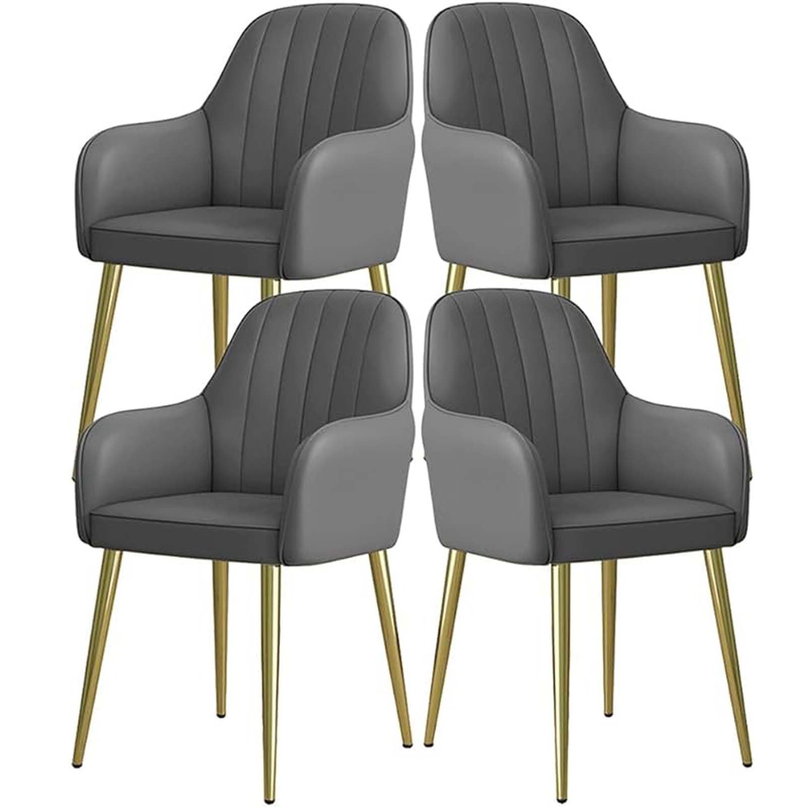 Samt Esszimmerstühle 4er Set mit Rückenlehne und Metallbeinen für Esszimmer und Küche