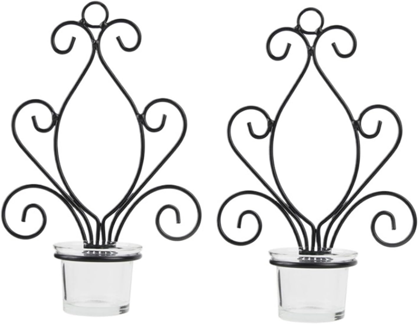Candle Sconces 2Pcs Wall Hanging Candle Holder Home Candlestick Holders Metal Vintage Candle Sconces for Wedding Decor