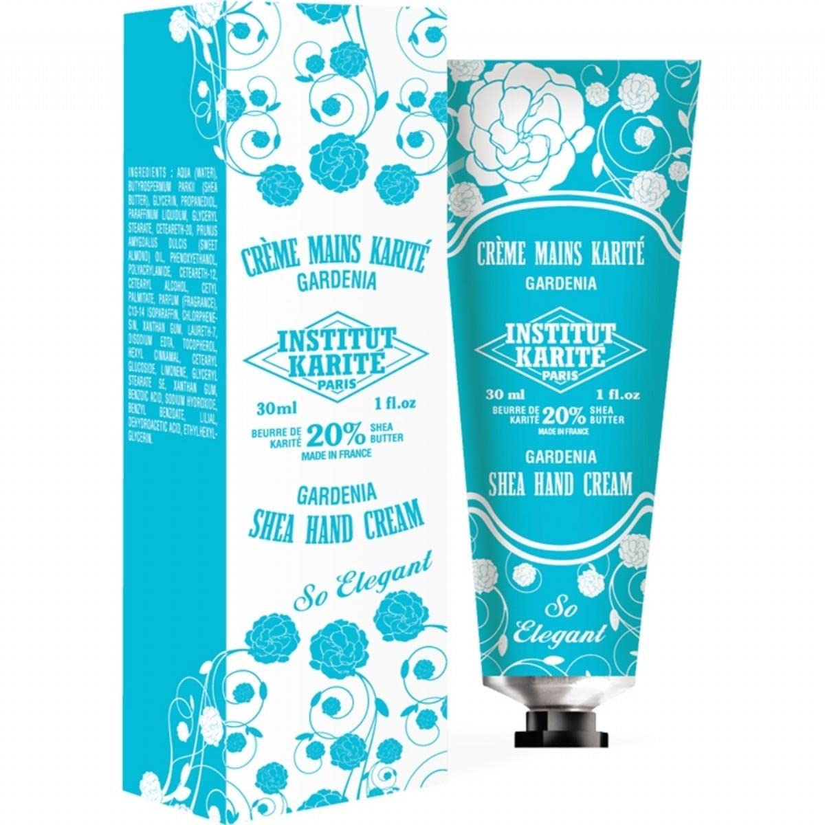 Institut Karite Paris Shea Butter Hand Cream, 20% Shea Butter, 1 fl oz (Small (1 fl oz), Gardenia