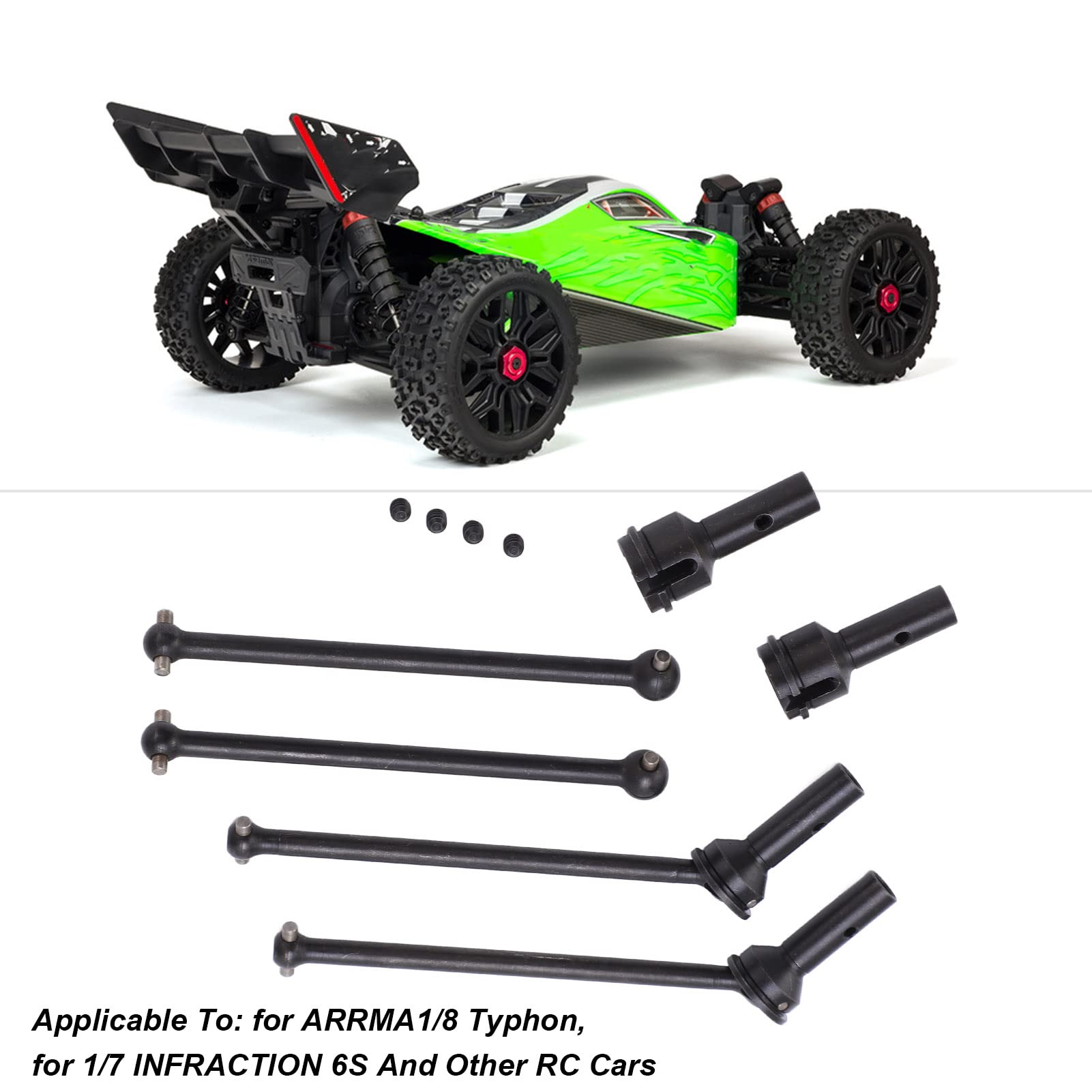 CVD wał napędowy stalowy przód tył CVD uniwersalny zestaw wału napędowego do samochodu ARRMA1/8 Typhon 1/7 INFRACTION 6S RC Car