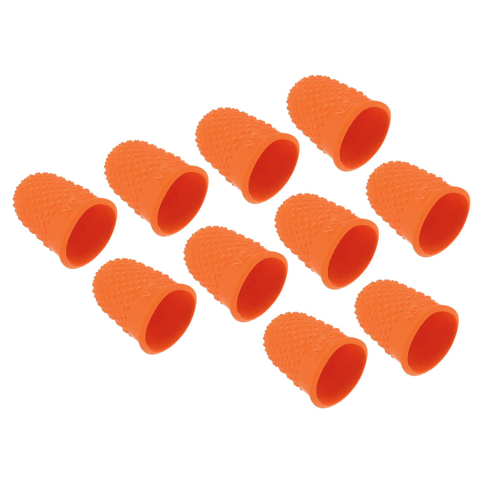 PATIKIL 0.67x0.98 Pollici Gomma Dita Punte 10pz Silicone Pollice Protezione Coprisupporti Cuscinetti Ditale Impugnature Arancione XS