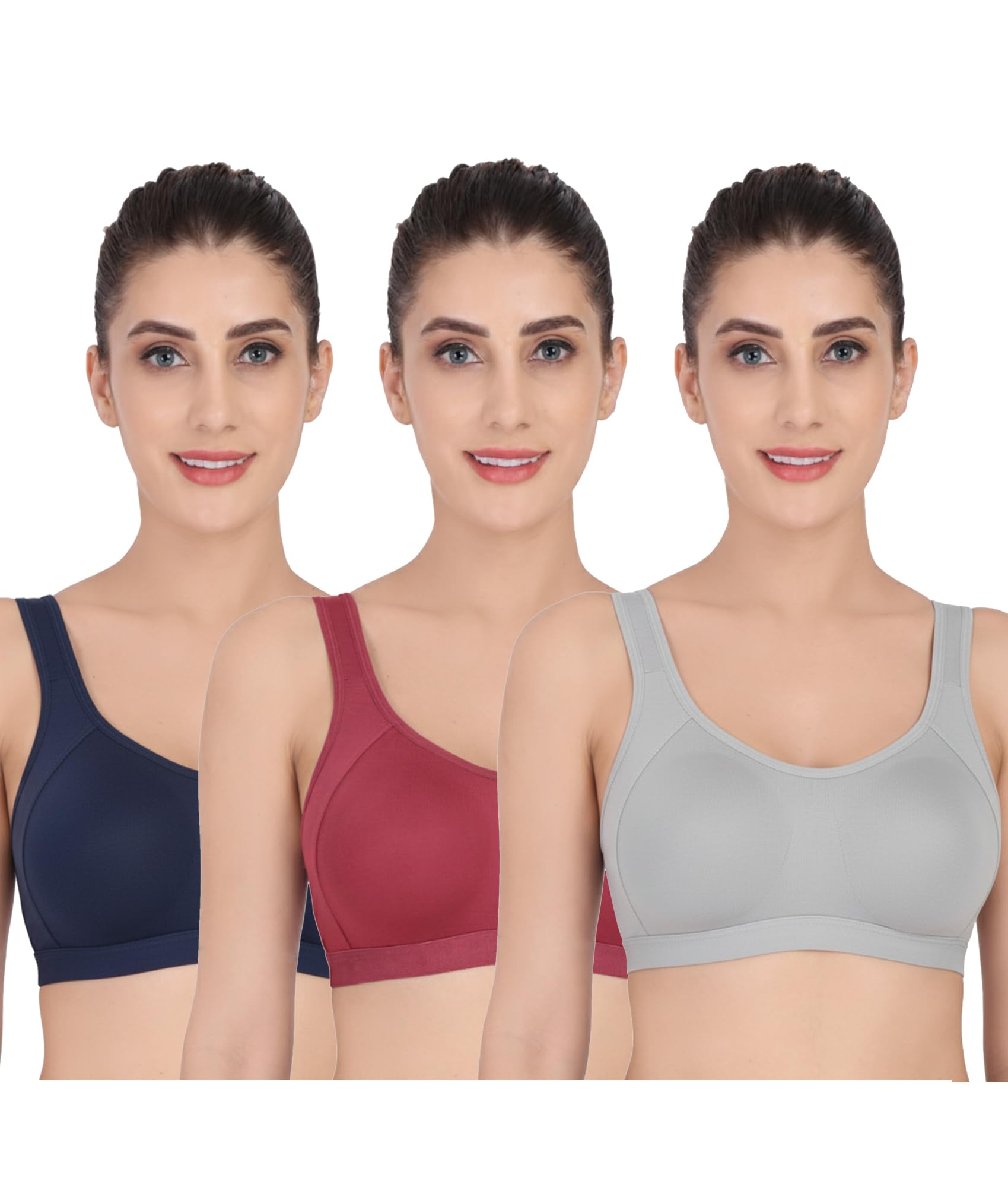 niba Women's Non Padded Non Wired Racer Back Sports Bra for Gym, Cardio, Zumba and Yoga Everyday Active Wear for Girls SB-444-P2-picture-26