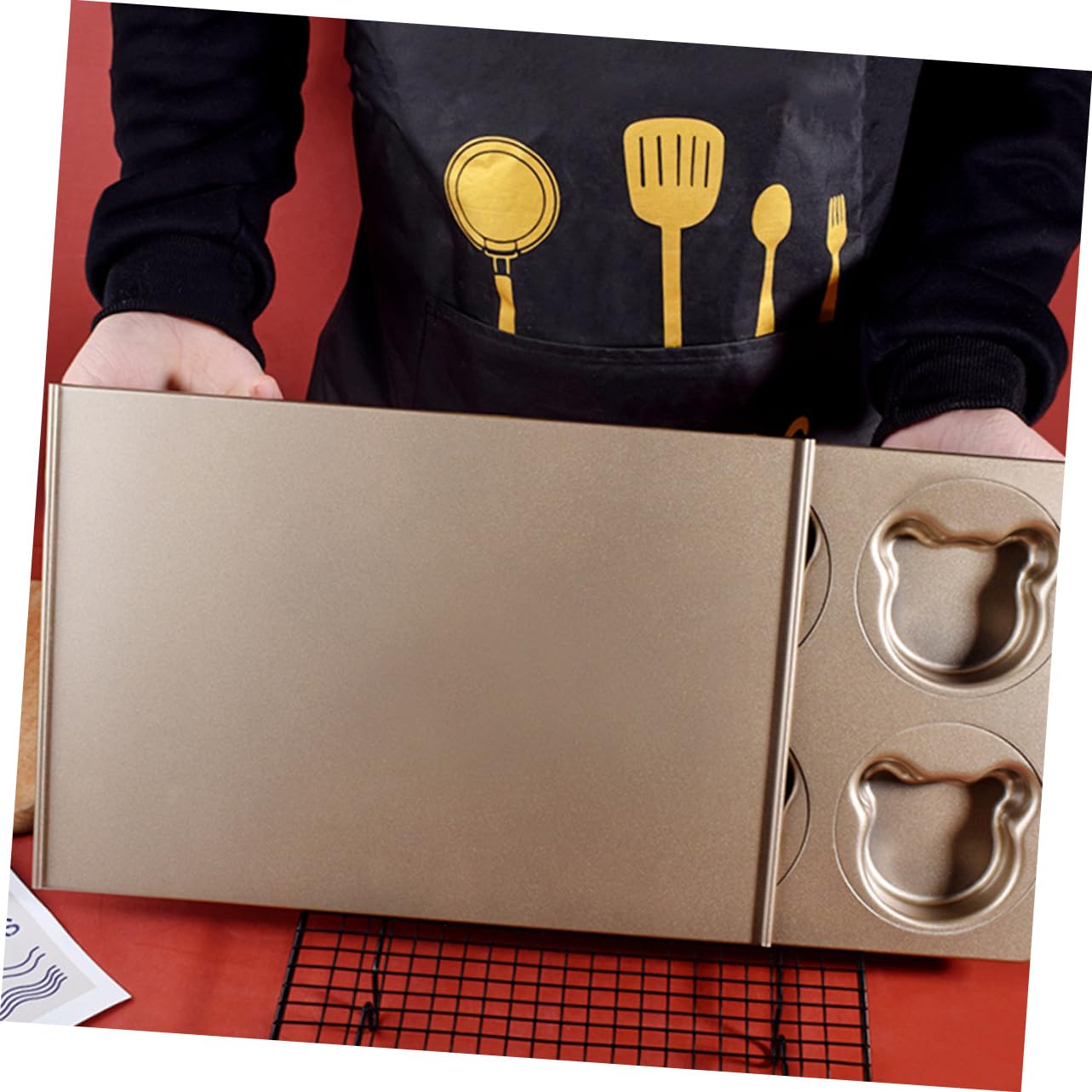 LABRIMP 1juego Conjunto De Moldes De Hornear De Metal Forma De Oso Para Pasteles Herramienta De Cocina Para Repostería Hogar y Cafeterías