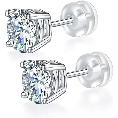 Moissanite Stud Earrings 925 Sterling Silver Lab Created Diamond Earrings for Women Men DOJOJOSA Jewelry Gifts