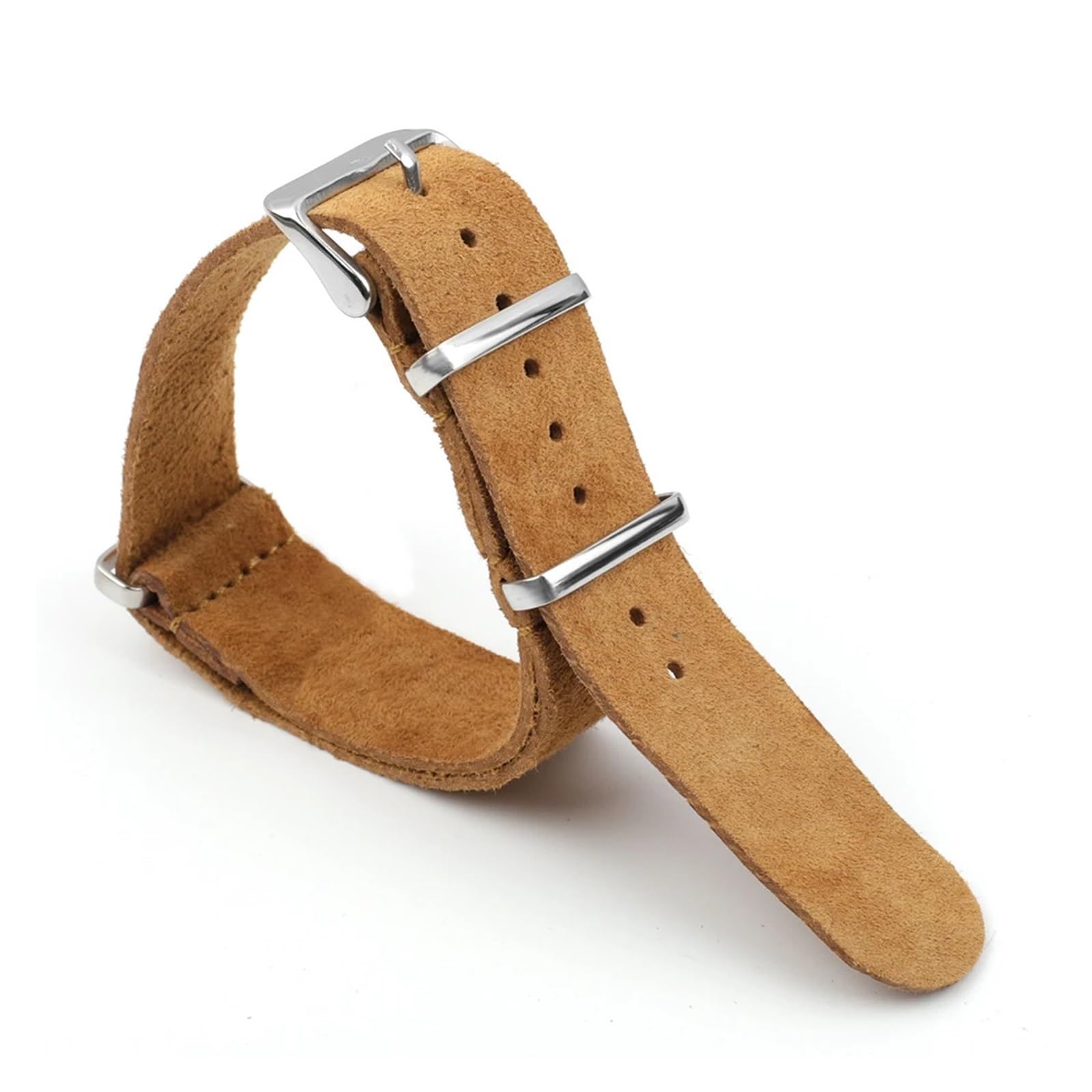 Zamszowy skórzany pasek do zegarka 18 mm, 20 mm, 22 mm, 24 mm, miękki pasek, zapasowy pasek, srebrna kwadratowa klamra, akcesoria, czarny, 22 mm