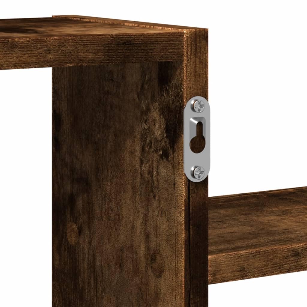 Mensola da parete in legno di rovere affumicato, 104 x 15 x 49 cm, mensola sospesa e mensola sospesa per soggiorno, camera da letto, cucina e bagno, 20 kg