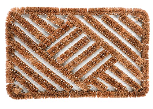 Fußmatte Kokos für innen & außen, Kokos Fussmatte für die Haustür, Kokosmatten rutschfest Türmatte mit Drahtgitter (40 x 58,5 cm) Cover