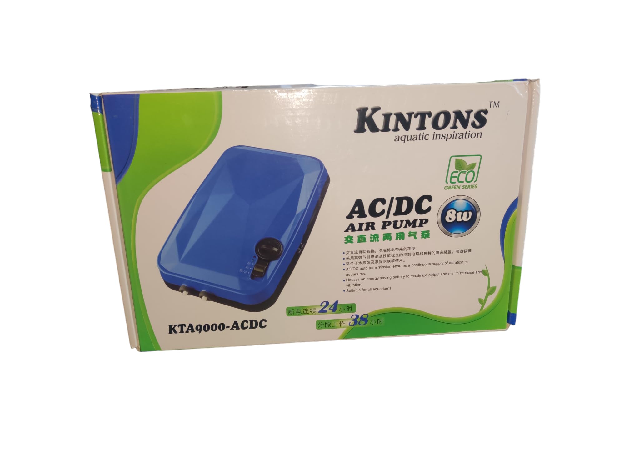 Kintons AC/DC Aquarium Oxygen Air Pump for Freshwater & Saltwater Aquarium 8w 5L/Min -KTA-9000 (Black) (B0CWY681DD) Amazon Price History, Amazon Price Tracker