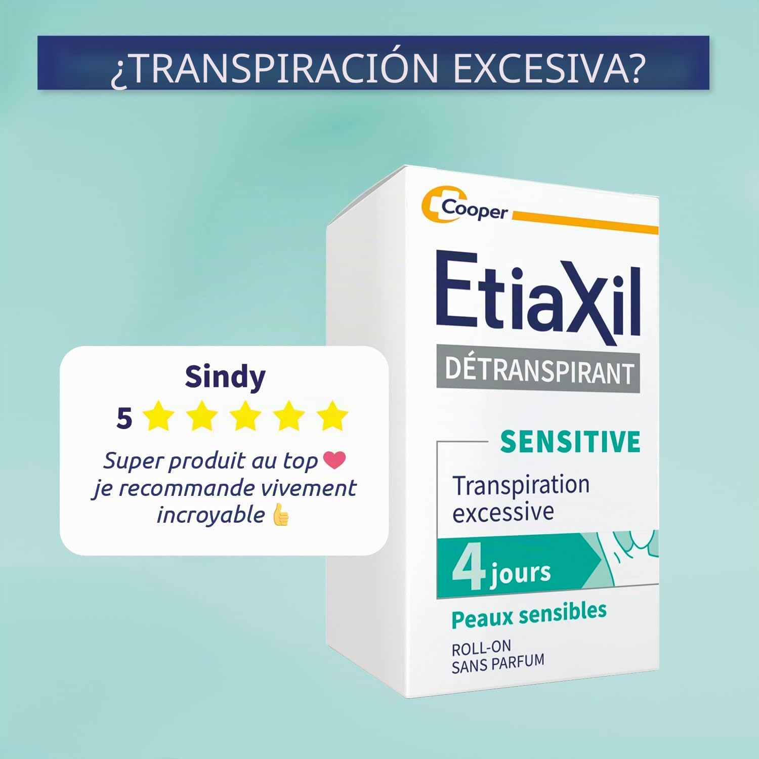 ETIAXIL - Antitranspirante, para transpiración excesiva - Axilas - Piel sensible, Líquido, Sin Fragancia - 15 ml