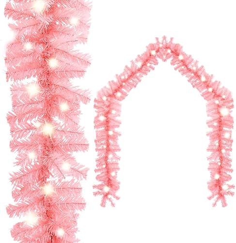 Guirnalda de Navidad con luces LED 787.4" rosa
