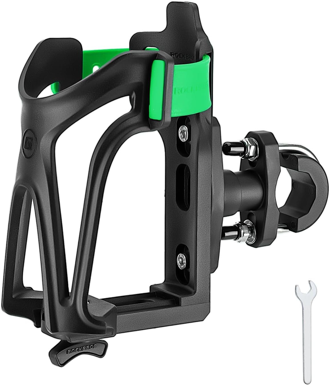 ROCKBROS Bike Water Bottle Holder Bike Cup Holder Motorcycle Cup Holder – Bottle Size Adjustable for Handlebar & Frame for 2.3-3″ Diameter Bottles, with Screw Tool, Durable Bike Drink Holder