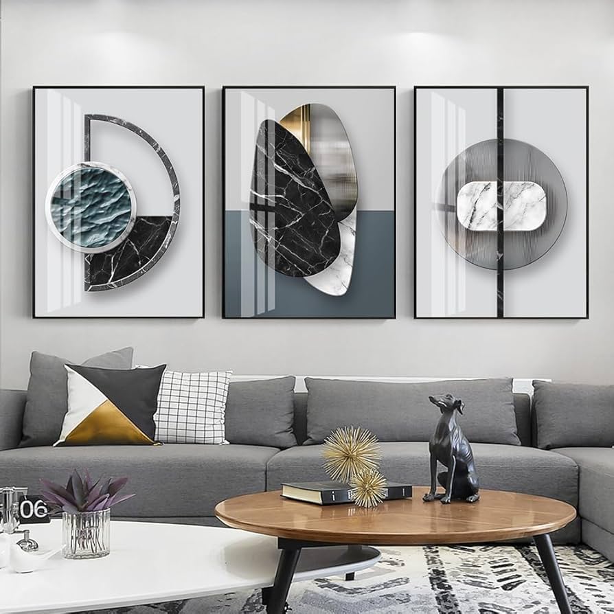 Amazon.com: QKF Extra Large Frame Bright Geometry Abstract