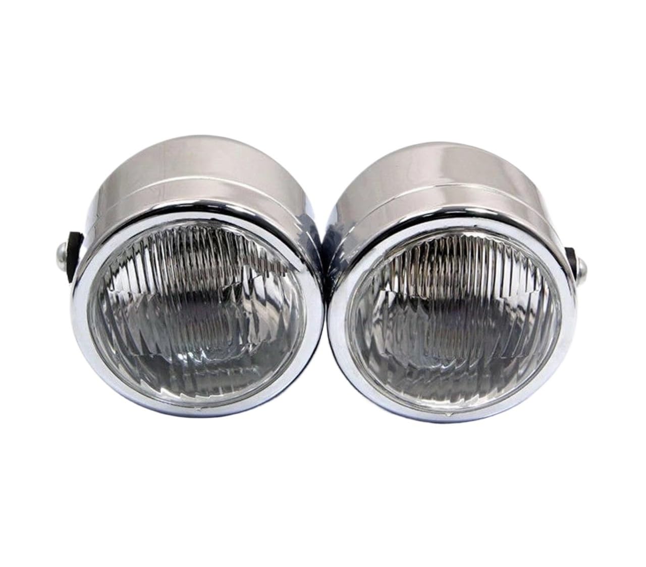 MESKEL Fari Anteriori Moto per Bad per Boy per Blackline per Heritage per Softail per Classic per FLSTC Motocicletta Doppio Faro Lente Trasparente/Gialla(d'Argento)