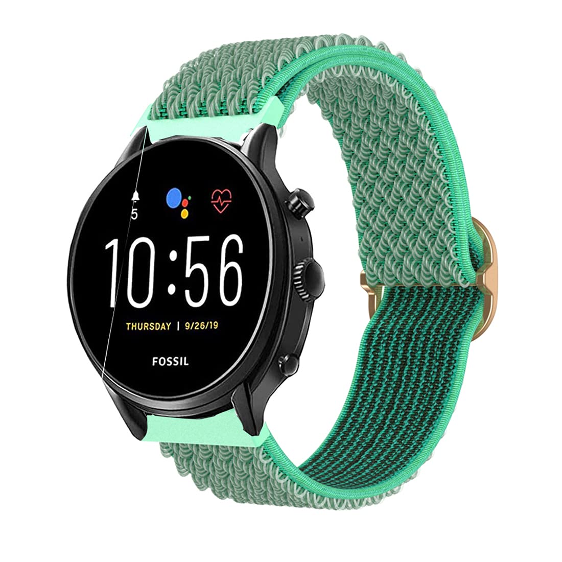 N/0 Compatible with Fossil Gen 6 44mm Band & 5E 5 Carlyle/Julianna Band,22mm Stretchy Elastic Sport Replacement Strap Q Explorist HR 4/3 Mint Green