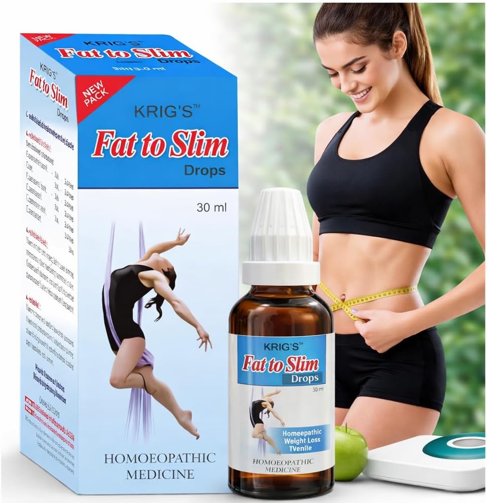 KRIG'S Fat To Slim Drops Homeopathic 30ml (Pack of 1 Bottle) - 30 Days PACK