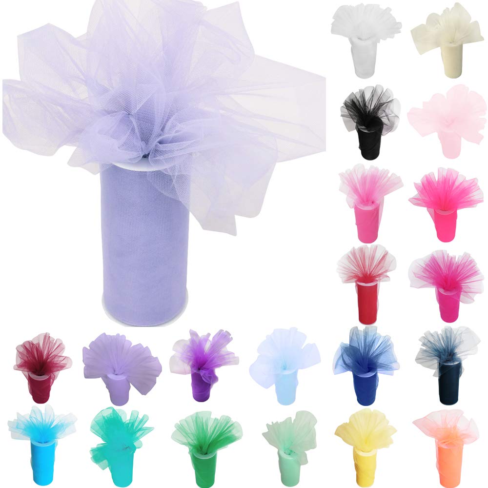 Time to Sparkle 3pcs 6inchx25 yards Tulle Roll Spool Tutu Party Birthday Wraping Crafts Bridal Bow Skirt Wedding Decor, Light Grey