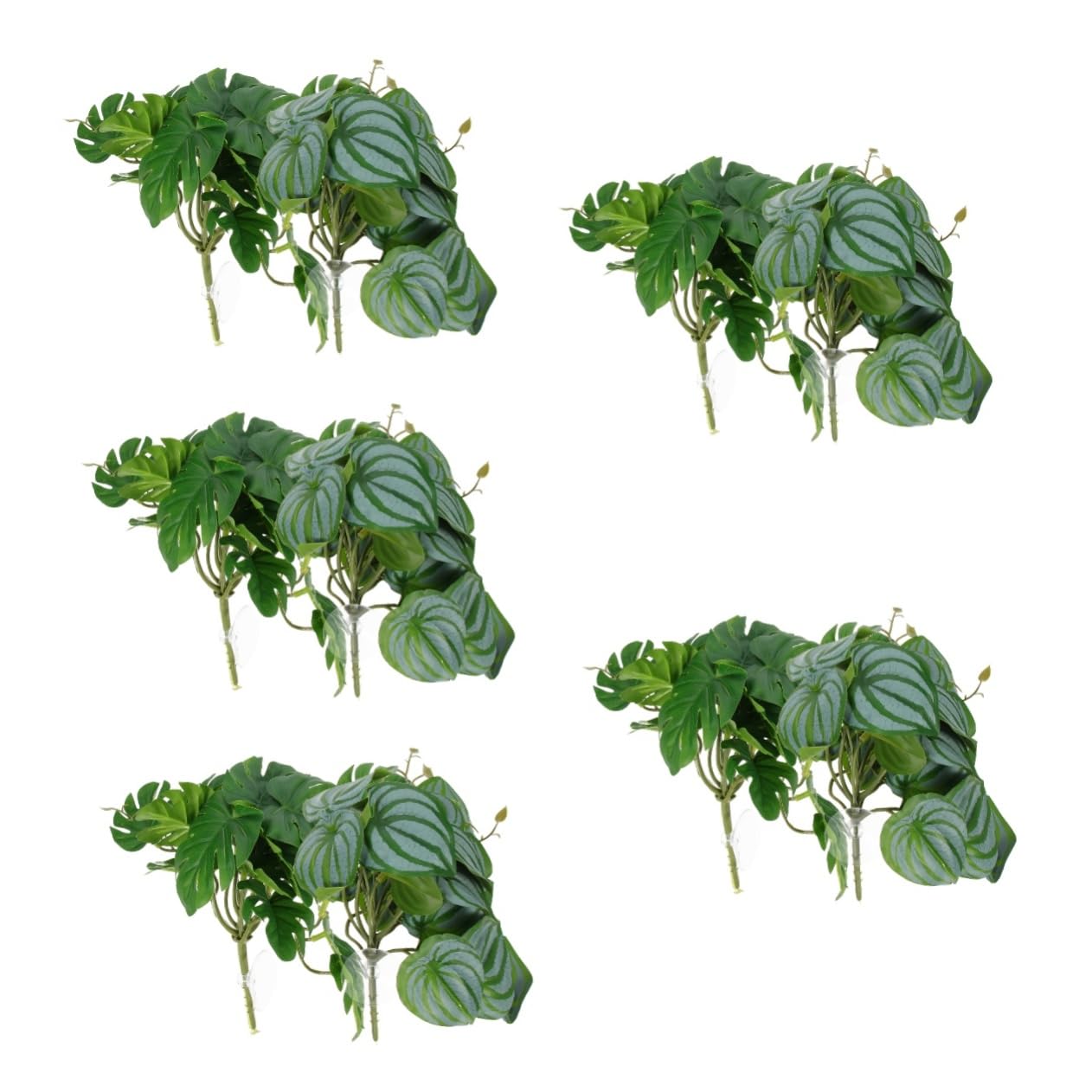 VANZACK 5 Juegos De Plantas Artificiales Realistas para Decoración De Peceras De Reptiles Plantas Falsas Decorativas Material Plástico Inocuo para Reptiles 2 Unidades X 5