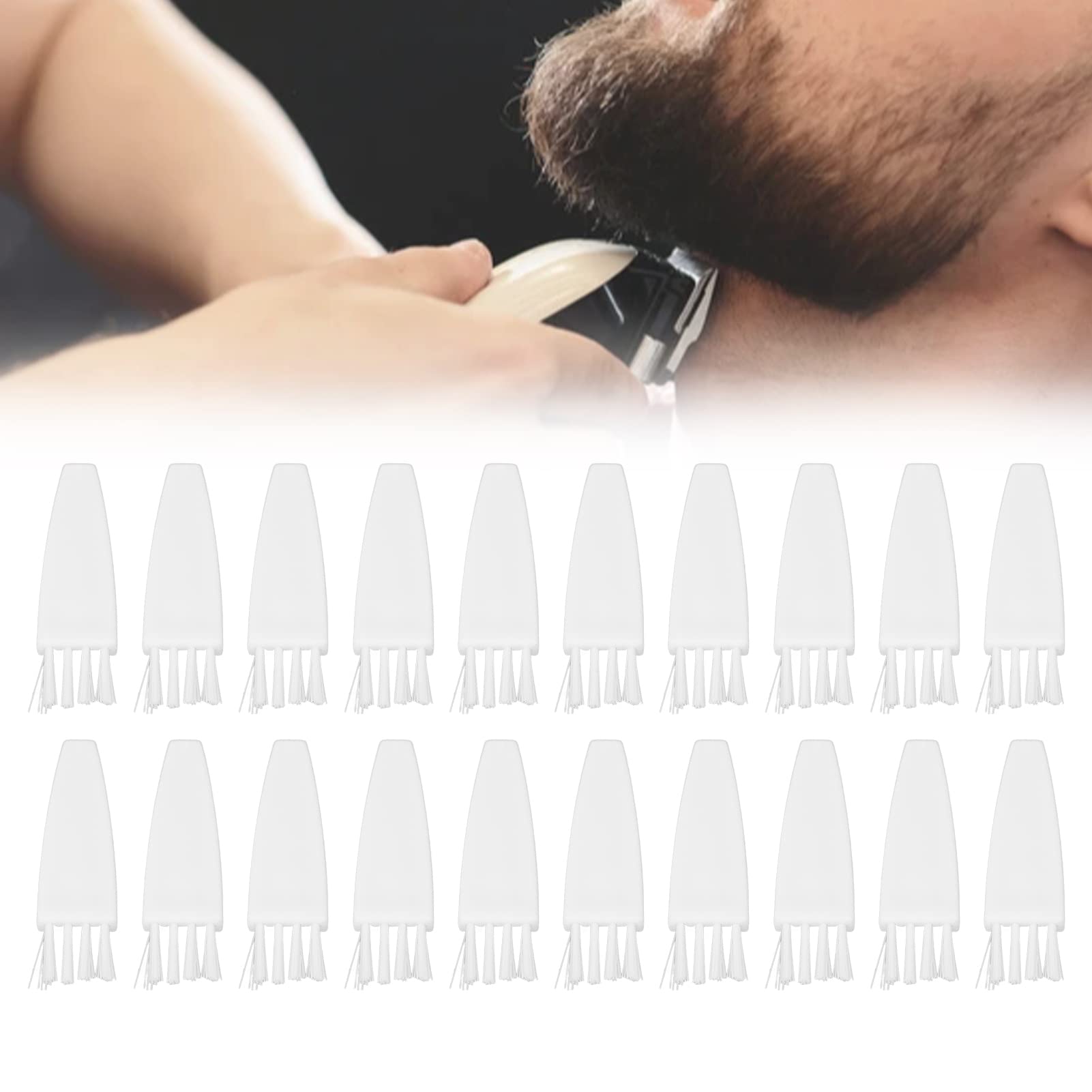 Cepillo de Limpieza para Maquinilla de Afeitar, de PP Duradero, Cerdas de Nailon Suaves para una Fácil Limpieza, Accesorios Electrónicos, 20 Piezas