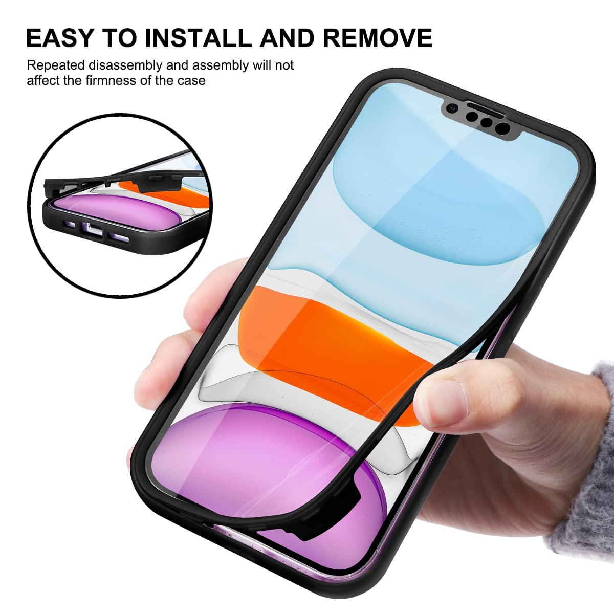 Yoedge Custodia Per Xiaomi 11T / 11T Pro 5G - Cover 360° Full Body Con Protezione Schermo Integrata - Trasparente, TPU Frontale E PC Posteriore, Design Fiore