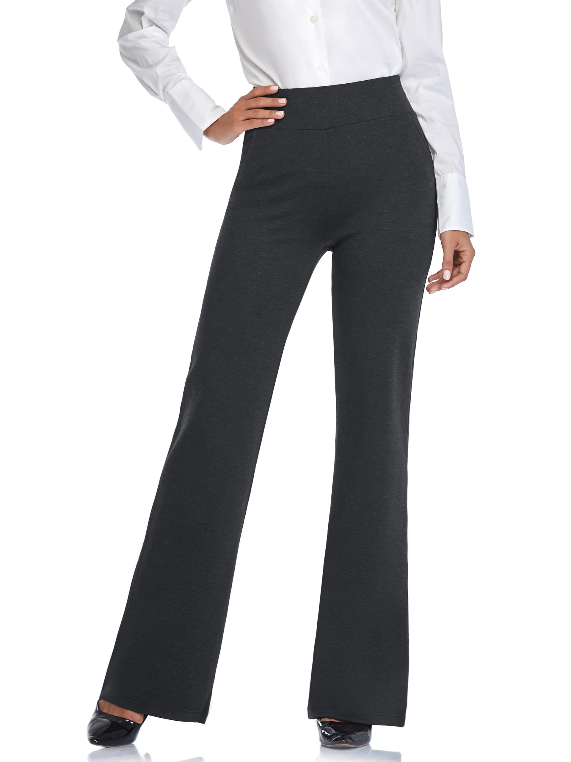Tapata Damen 71cm/76cm/81cm/86cm Bootcut Stretch-Hose Hoher Bund Frauen Bürohosen Arbeitshose Bauchkontrolle Lange Elegante Schlaghose Freizeithose Yogahose