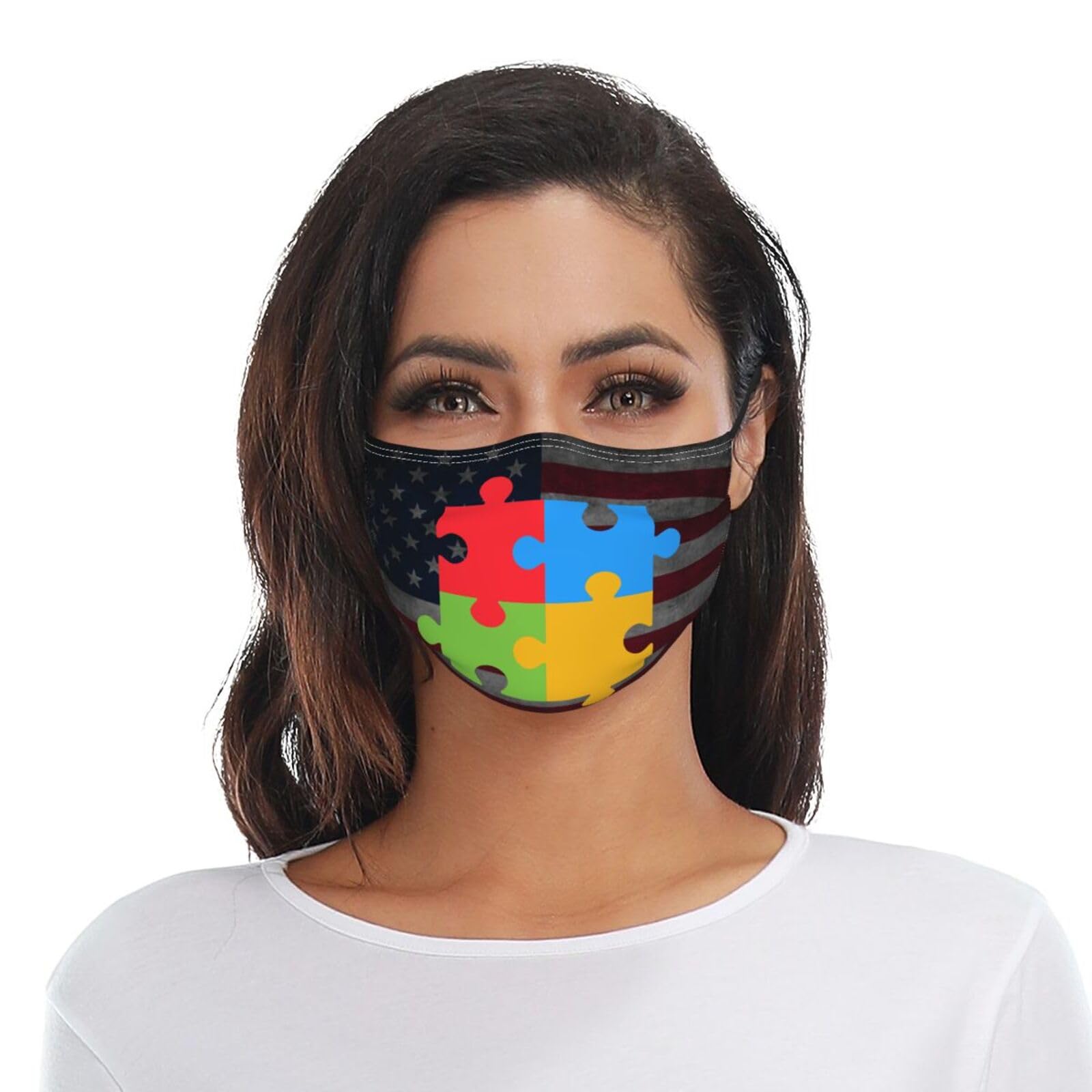 Autism Awareness Adult Dust Mask Adjustable Dust Face with 2 Filter8046