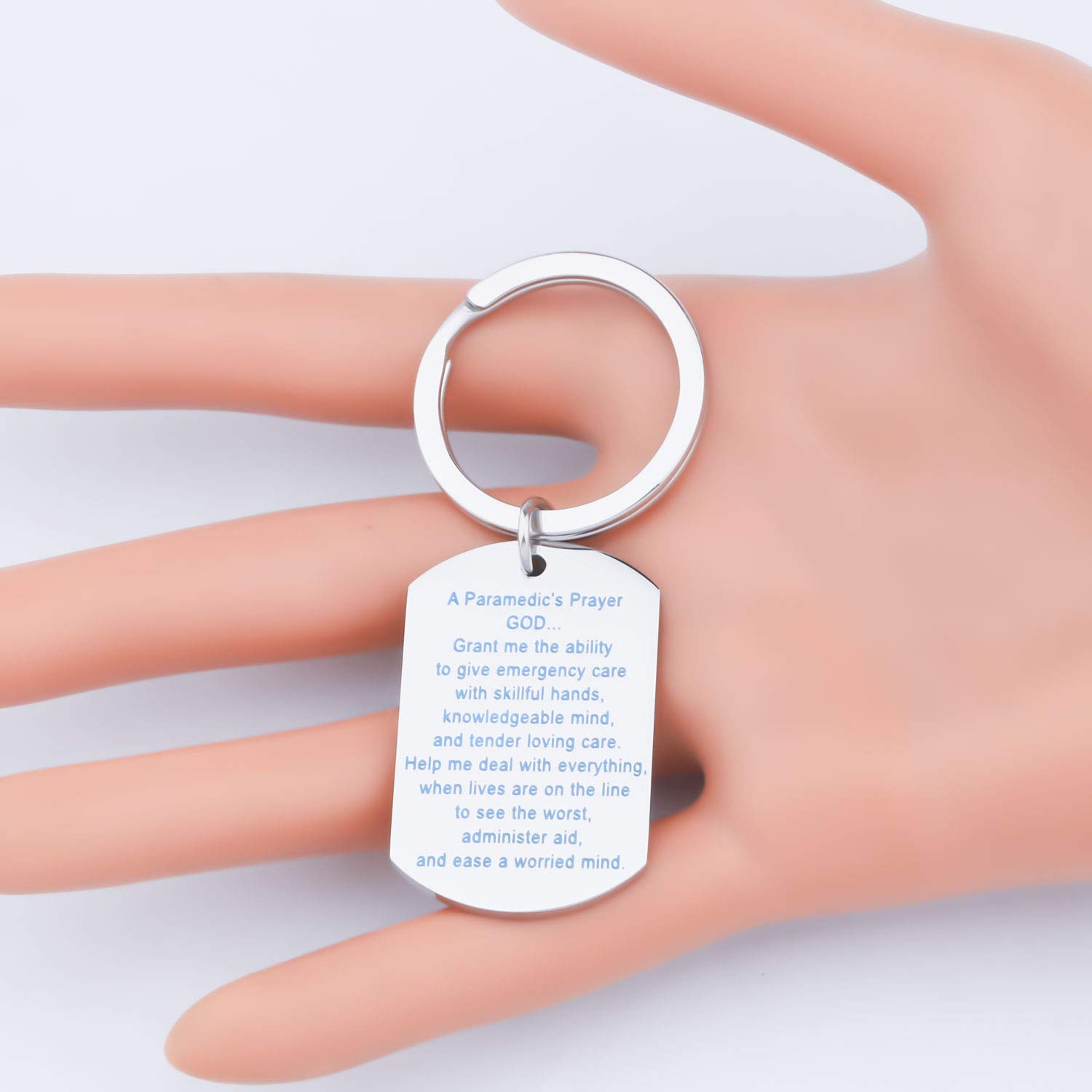 KUIYAI Paramedic’s Prayer Keychain Necklace Paramedic Gift Emergency Medical Technician Gift Christian Religious Jewelry