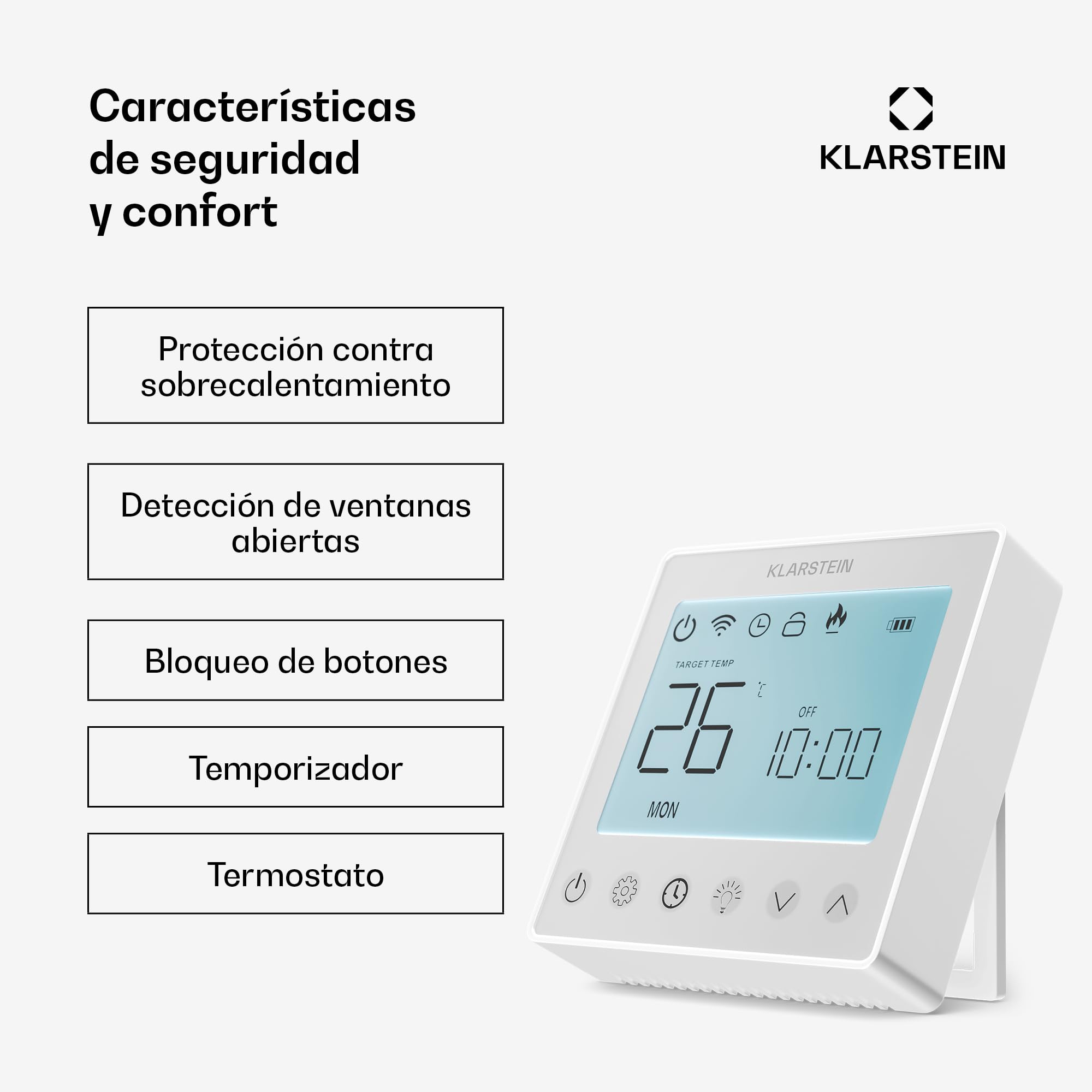 Klarstein Calefactor Infrarrojo, 770W – Panel Infrarrojos Techo/Pared, WiFi, Control App, Termostato, IP44, Silencioso, Seguridad Infantil, Para Habitaciones 15 m², Diseño Minimalista