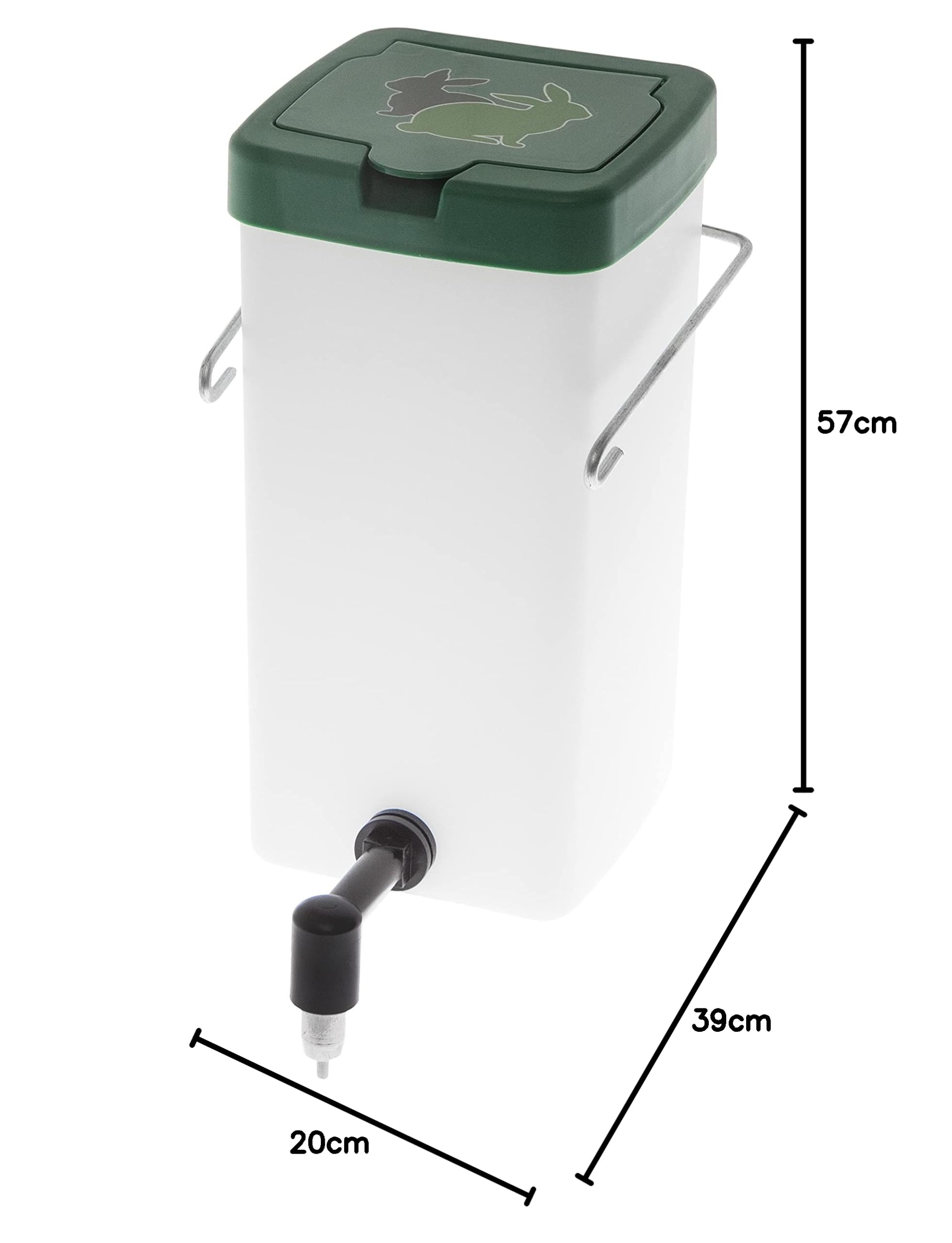 Oba 5 Kaninchentränke 1l, Nippel-Trinkflasche, Nagertränke 1I, Nippeltränke weiß