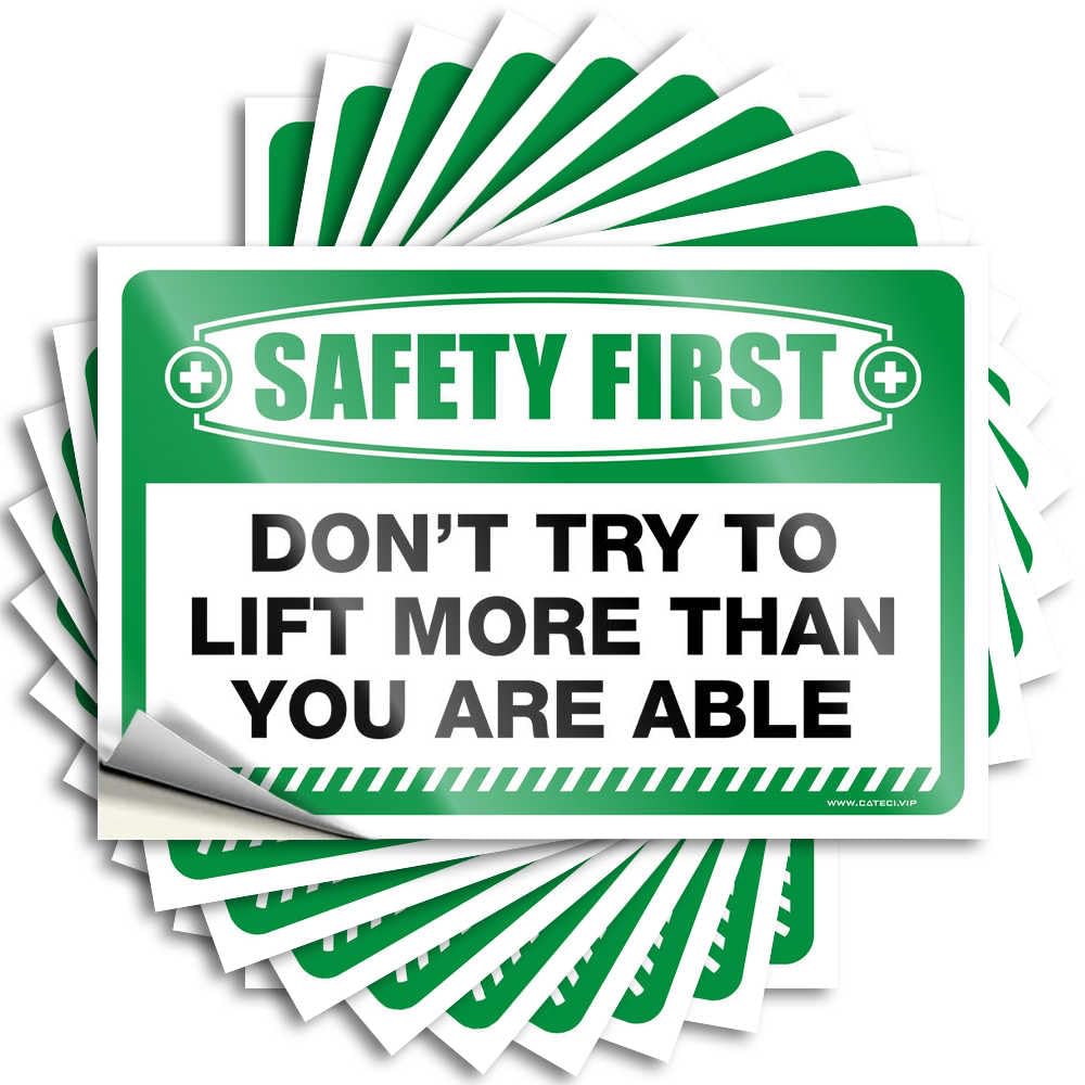 Sticker Optical Illusion Beer Accessories Waterproof - Safety First Don’t Try to Lift More Than You are Able Tumbler Self Adhesive Decal for Student Use(8X12CM)
