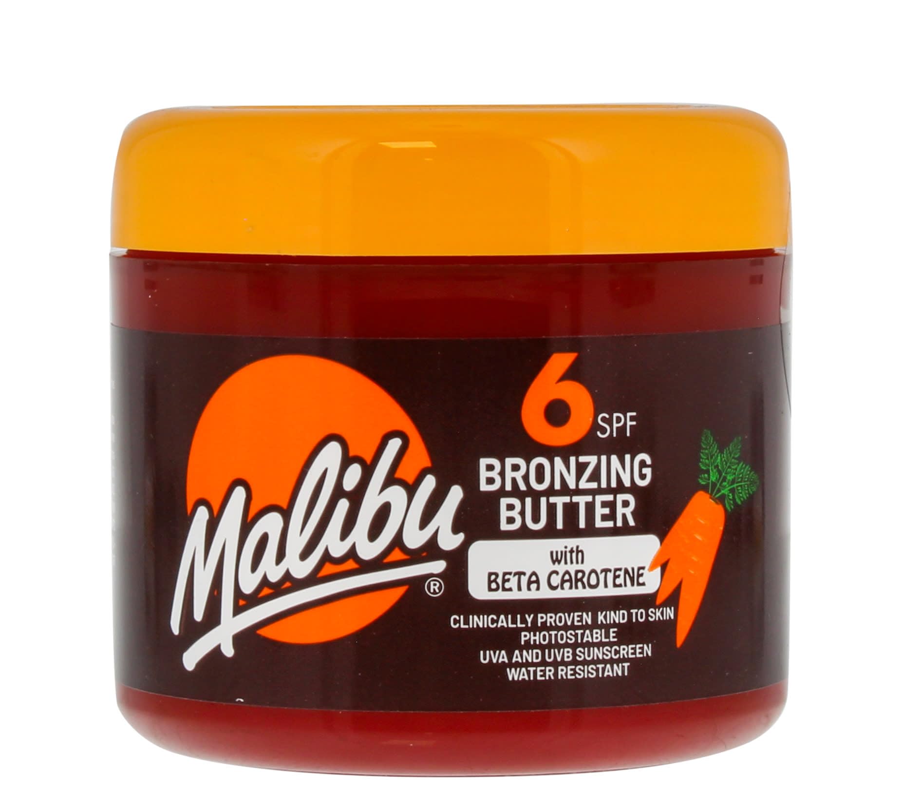 Malibu Sun SPF 2 Bronzing Fast Tanning Body Butter with Beta Carotene, Water ...